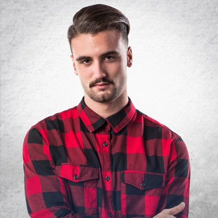 Model man in studioの写真素材