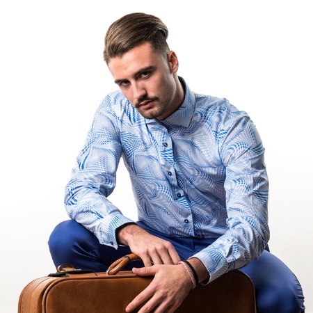 Model man in studioの写真素材