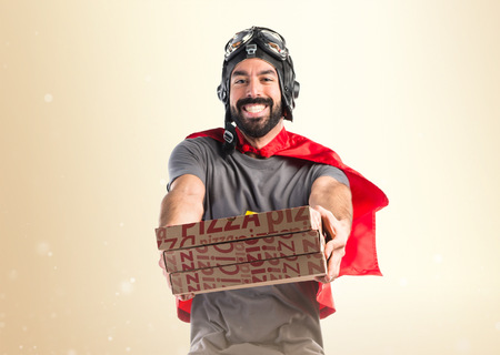 Superhero pizza manの写真素材