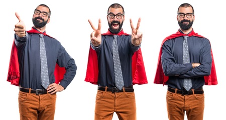 Super hero doing victory gestureの写真素材