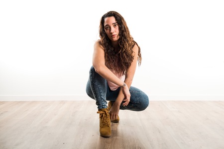 Teenager model posing in studioの写真素材