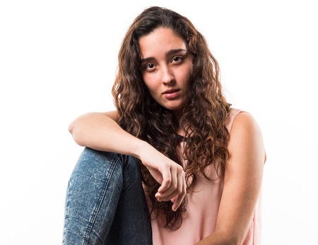 Teenager model posing in studioの写真素材