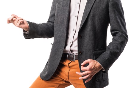 Man making guitar gestureの写真素材