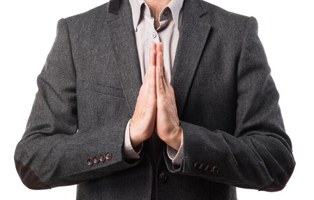 Man in zen positionの写真素材