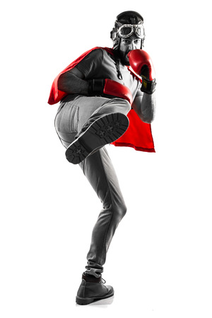 Superhero with boxing glovesの写真素材