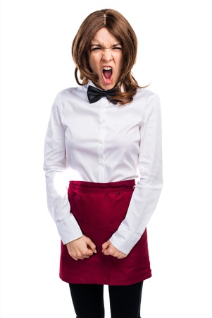 Waitress shoutingの写真素材