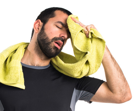 Football player with towelの写真素材