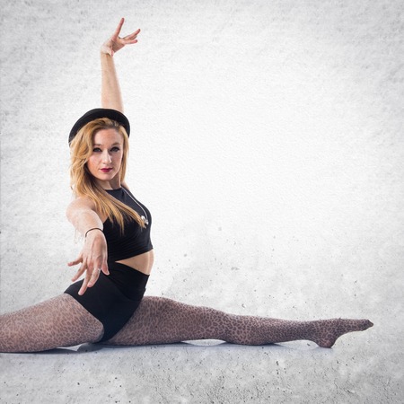Blonde ballerina dancing