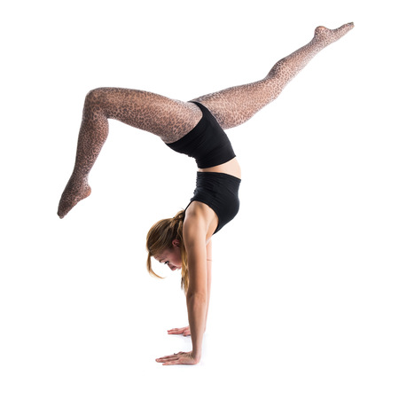 Blonde ballerina dancing