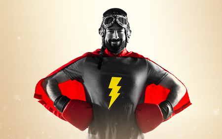 Superhero with boxing glovesの写真素材