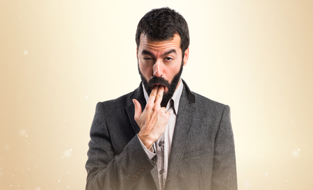 Man doing vomiting gestureの写真素材