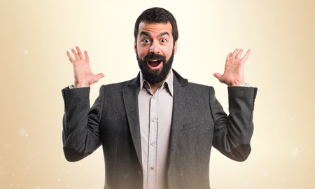 Man doing surprise gestureの写真素材