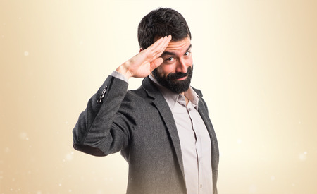 Man salutingの写真素材