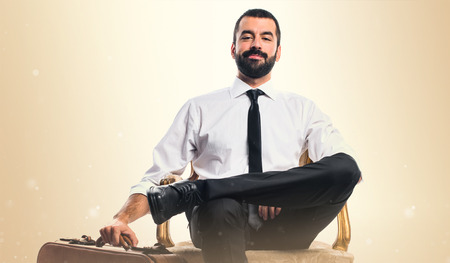 Businessman with suitcaseの写真素材