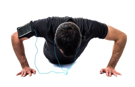 Sportman doing pushups