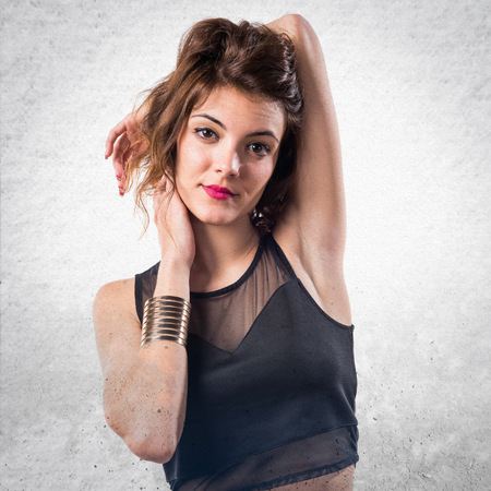 Model woman in studioの写真素材