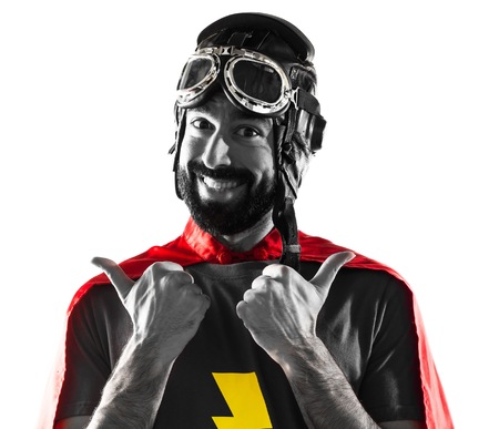 Superhero with thumb upの写真素材