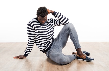 Handsome black man posingの写真素材