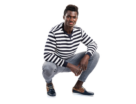 Handsome black man posingの写真素材