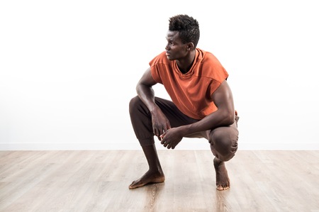 Handsome black man posingの写真素材