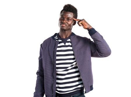 Handsome black man making crazy gesture