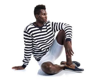 Handsome black man posingの写真素材