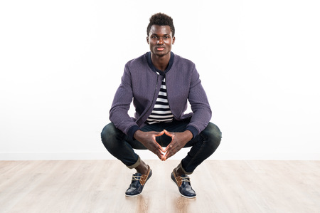 Handsome black man posingの写真素材