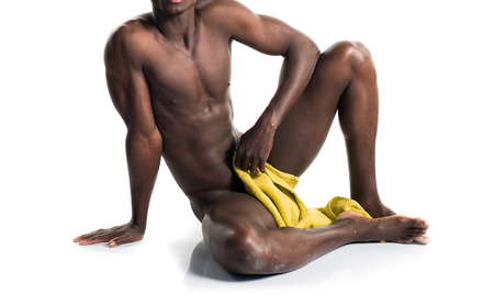 Naked black manの写真素材