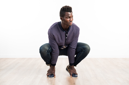 Handsome black man posingの写真素材