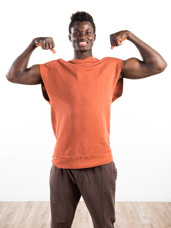 Athletic handsome black manの写真素材