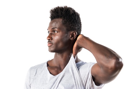 Handsome black man posingの写真素材