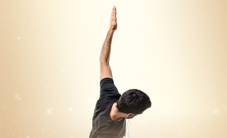 Sportman doing exercisesの写真素材