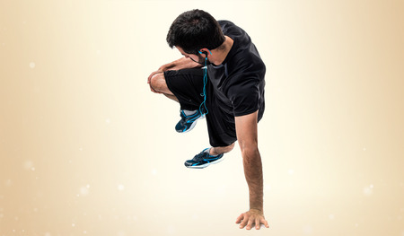 Sportman doing exercisesの写真素材