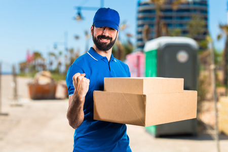 Lucky delivery manの写真素材