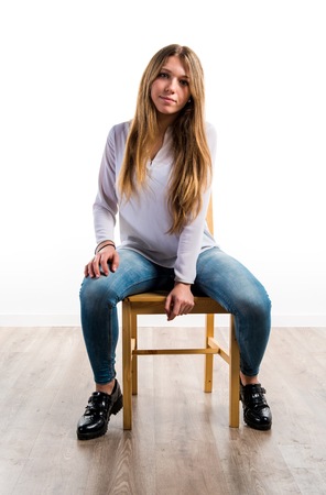 Model woman in studioの写真素材