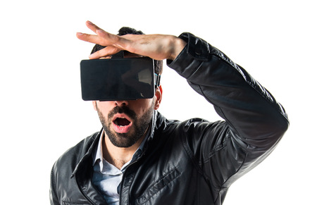 Man using VR glasses