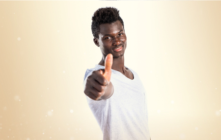 Black man with thumb upの写真素材