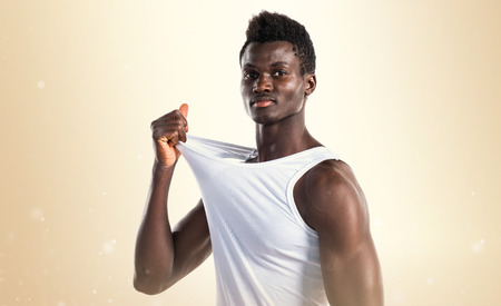 Handsome black man posingの写真素材