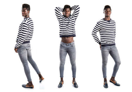 Handsome black man posingの写真素材