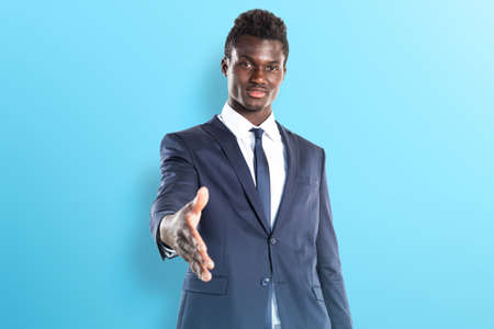 Black man making a dealの写真素材
