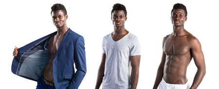 Handsome black man posingの写真素材