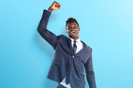 Lucky handsome black manの写真素材
