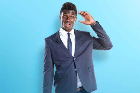 Black man doing surprise gestureの写真素材