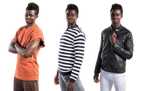 Handsome black man posingの写真素材