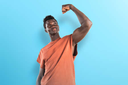 Lucky handsome black manの写真素材