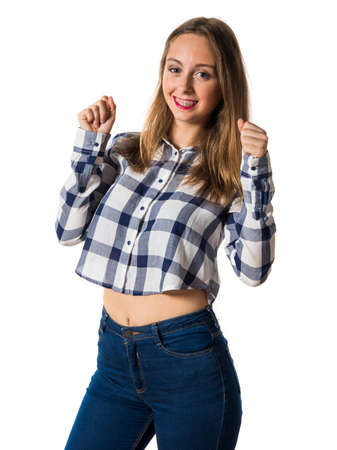 Lucky blonde teen girlの写真素材