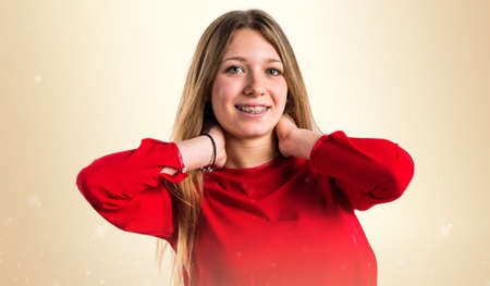 Young girl in studioの写真素材