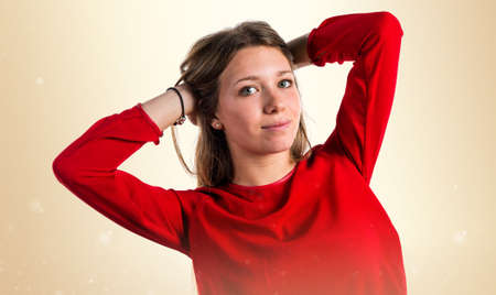 Model woman in studioの写真素材