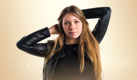 Model woman in studioの写真素材