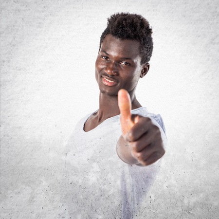 Black man with thumb upの写真素材